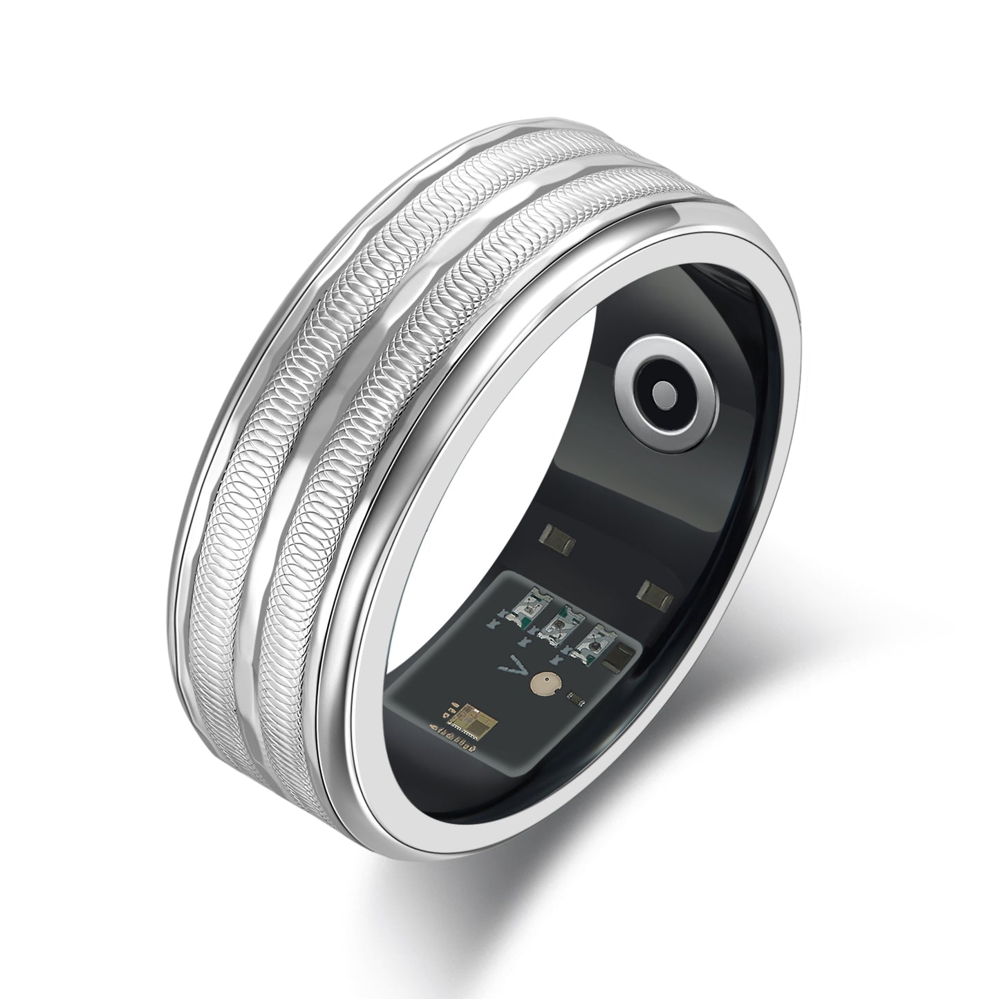 IP68 Waterproof Silver Smart Ring for iOS & Android Compatibility