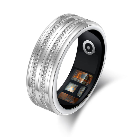 Titanium Smart Ring with Heart Rate & Oxygen Sensor, IP68 Waterproof