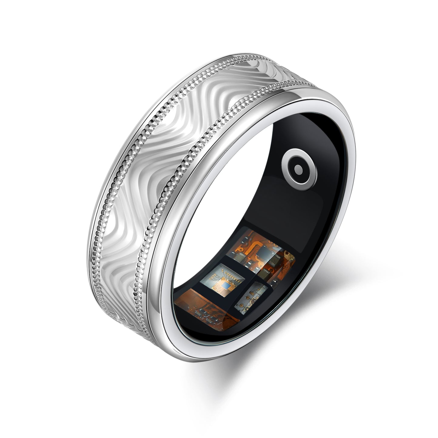 Rugged Titanium Smart Ring with Blood Oxygen, Heart Rate, & Temp Sensors