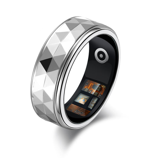 Titanium Smart Ring with Heart Rate & Oxygen Sensor, IP68 Waterproof