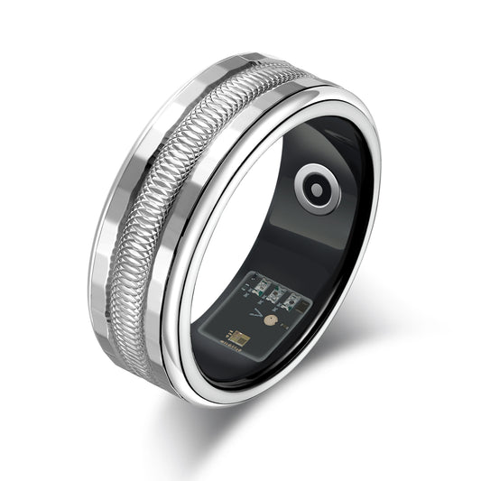 Titanium Fitness Smart Ring with Temperature and Heart Rate Sensors