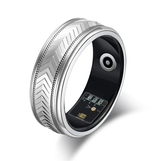 Titanium Wellness Smart Ring with Blood Oxygen & Heart Rate Sensors