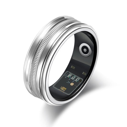 Titanium Health Tracking Smart Ring with Motion Sensor & Temp Monitor