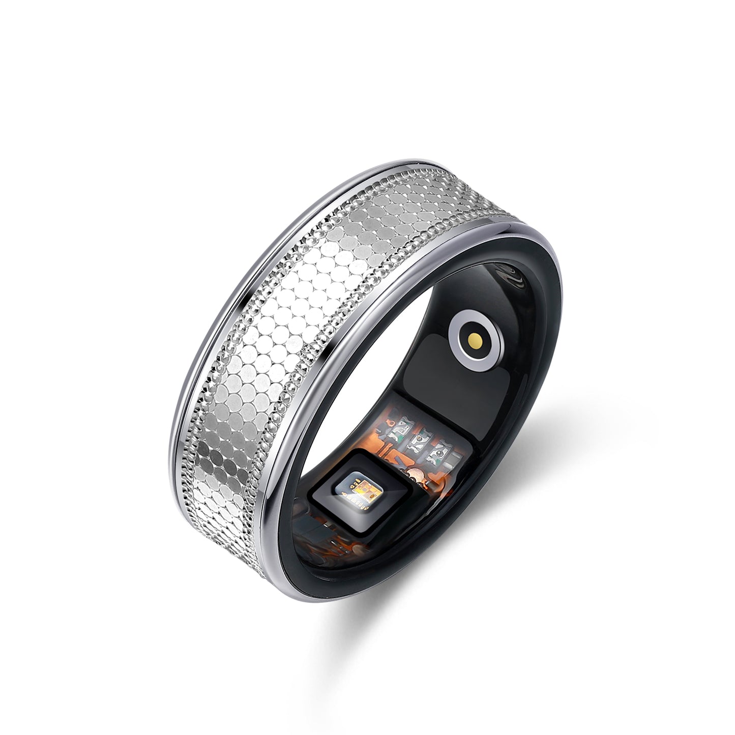 Premium Silver Smart Ring with Full Health Monitoring Features