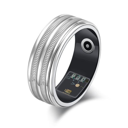 Titanium Smart Ring with Magnetic Charging & Motion Tracking