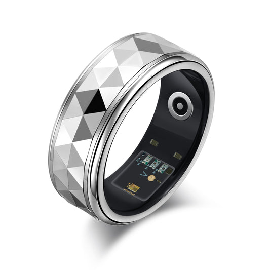 Silver Wellness Smart Ring with Blood Oxygen & Heart Rate Sensors